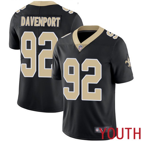 New Orleans Saints Limited Black Youth Marcus Davenport Home Jersey NFL Football 92 Vapor Untouchable Jersey